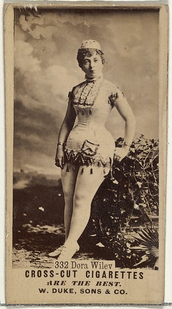 W. Duke, Sons & Co., Card Number 332, Dora Wiley, from the Actors and Actresses series (N145-3) issued by Duke Sons & Co. to promote Cross Cut Cigarettes