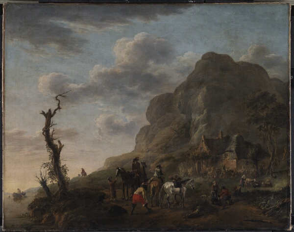 Philips Wouwerman, Et landskab med ryttere, der holder hvil