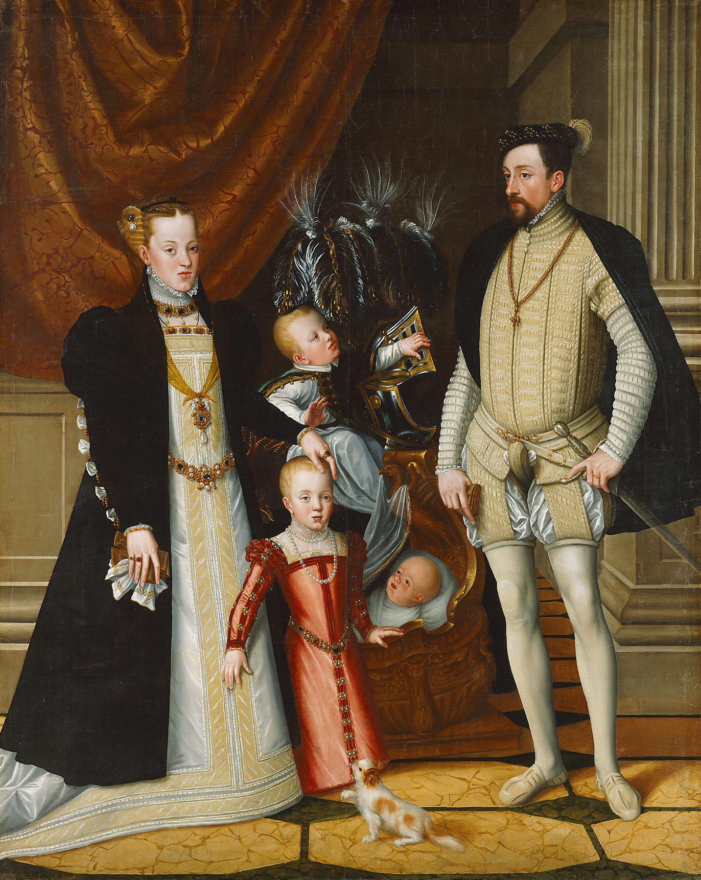 Giuseppe Arcimboldo, Maximilian II, His Wife and Three Children
