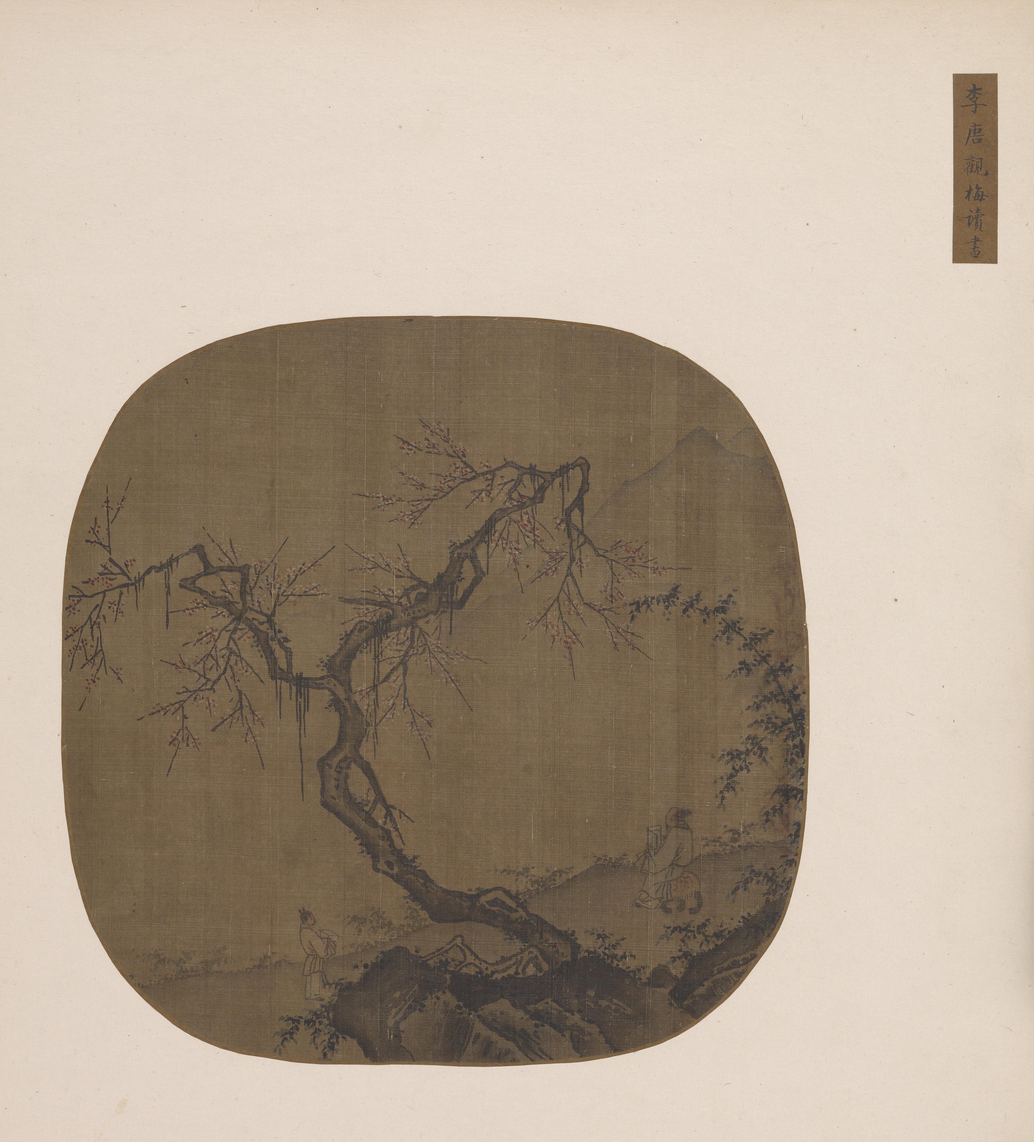 Style of Ma Yuan, Looking at flowering plums and reading