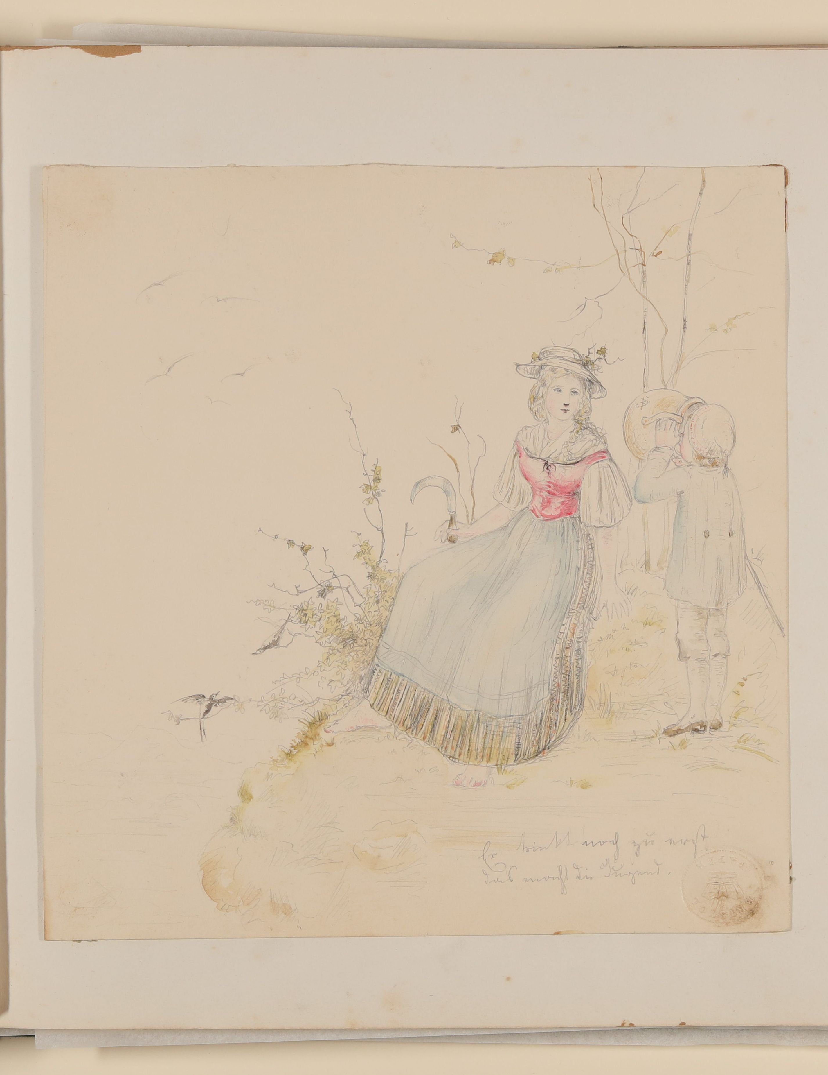 Gisela von Arnim, "Er trinkt noch zuerst, das macht die Jugend" [aus einem Album aus dem Besitz der Bettine-Töchter]
