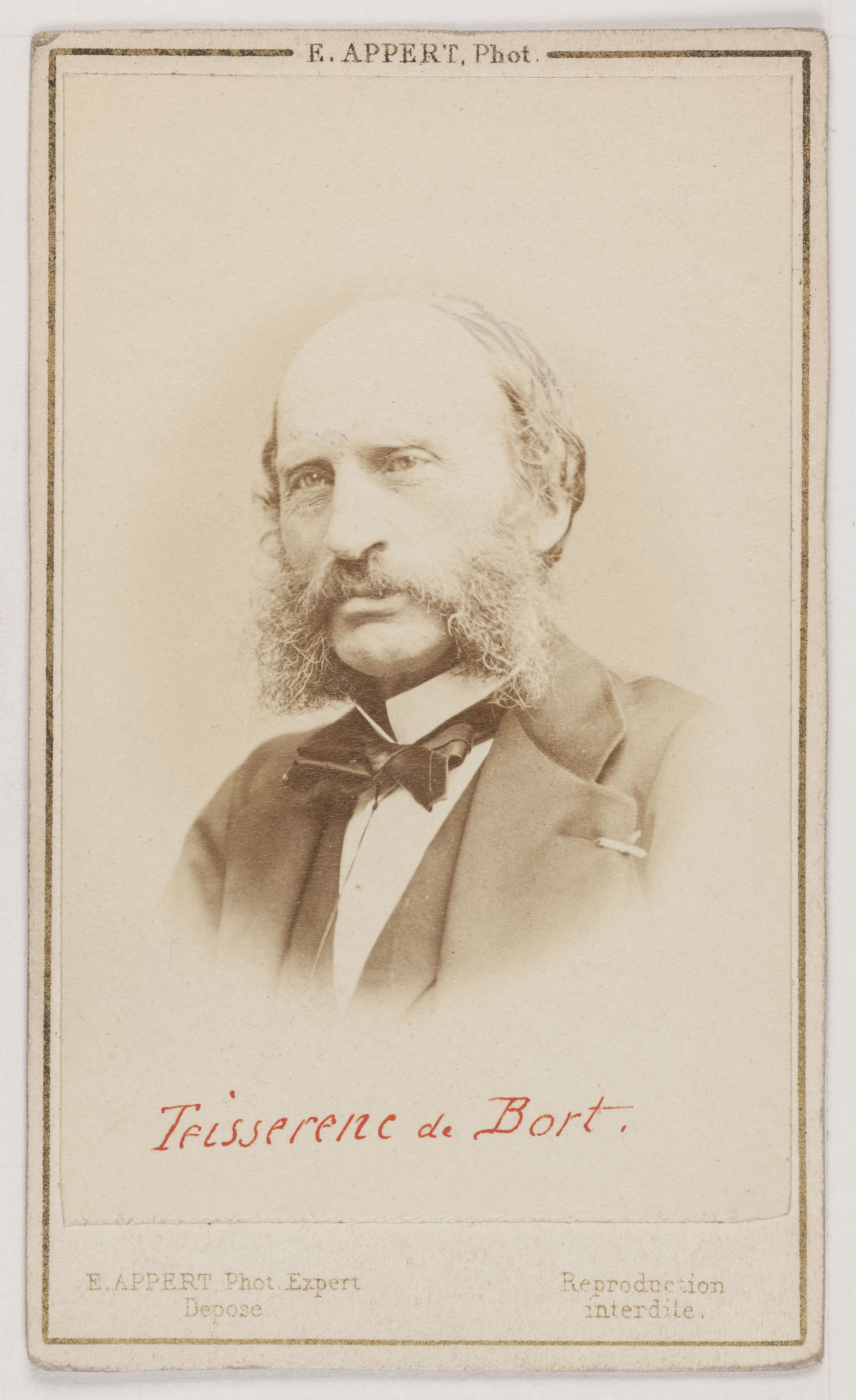 Ernest Charles Appert, Portrait de Pierre Edmond Teisserenc (1814-1892), dit Teisserenc de Bort, administrateur et homme politique.