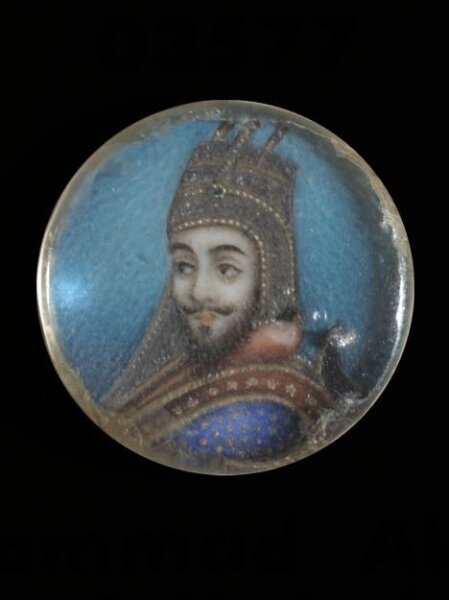 Unknown, One of twelve tiny paintings depicting Mughal emperors, Afghan and Sikh nobles, and Mughal ladies.