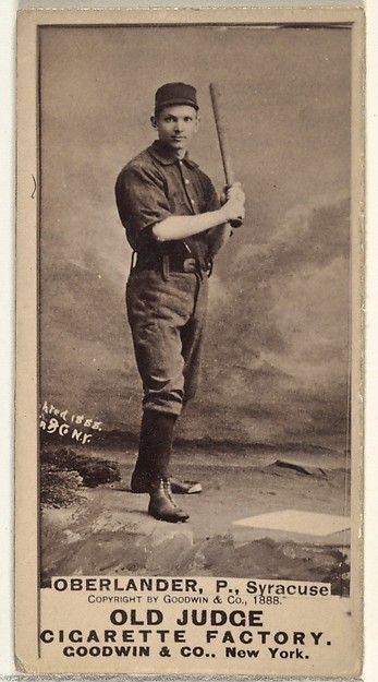 Goodwin & Company, Hartman Louis "Doc" Oberlander, Pitcher, Syracuse, from the Old Judge series (N172) for Old Judge Cigarettes