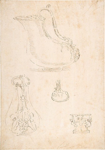 Anonymous, Italian, 16th century, Design for Vessels