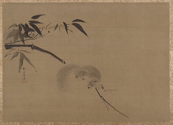 Kano Tan'yū, Squirrel on Bamboo