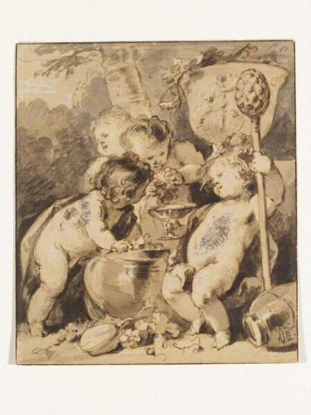 Jacob de Wit, Four Putti in a Landscape: Allegory of Autumn
