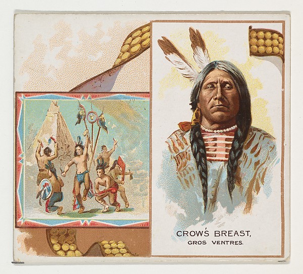 Allen & Ginter, Crow's Breast, Gros Ventres, from the American Indian Chiefs series (N36) for Allen & Ginter Cigarettes