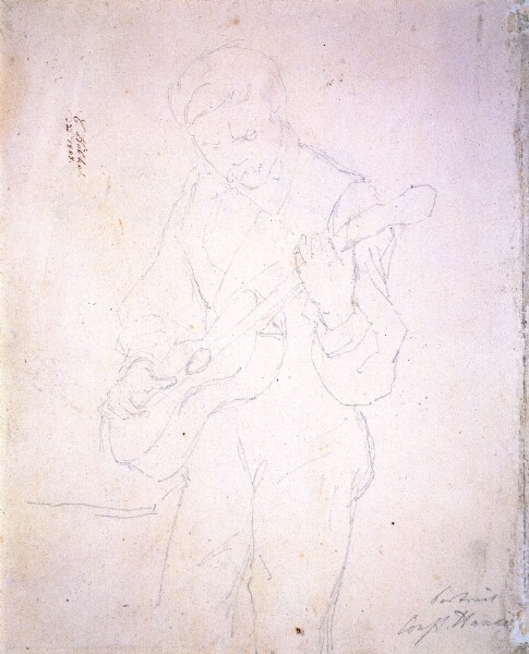 Christen Købke, Constantin Hansen spiller guitar