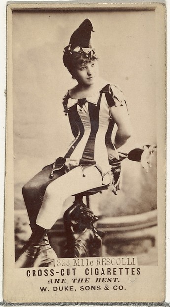 W. Duke, Sons & Co., Card Number 323, Mlle. Rescolli, from the Actors and Actresses series (N145-3) issued by Duke Sons & Co. to promote Cross Cut Cigarettes
