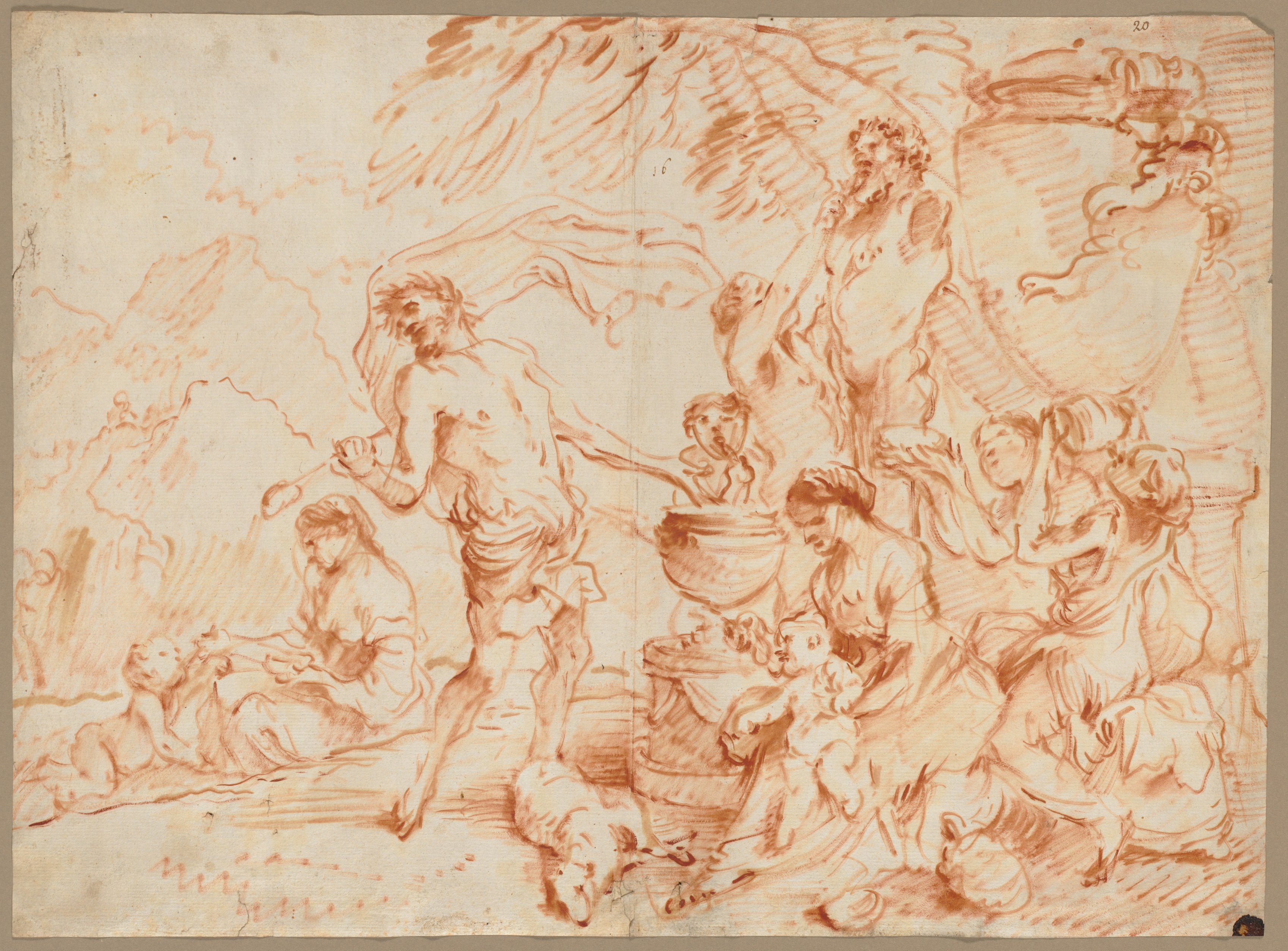 Giovanni Benedetto Castiglione, Bacchanal Before a Herm