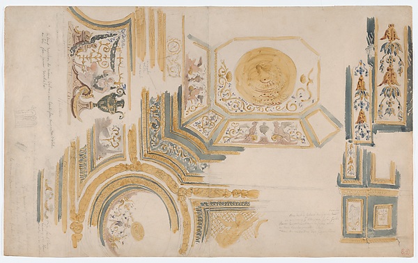 Eugène Delacroix, Study of a Ceiling Decoration, the Bedroom of the Apartment of the Queen Mother at Fontainebleau