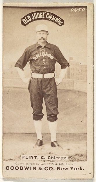 Goodwin & Company, Frank Sylvester "Silver" Flint, Catcher, Chicago, from the Old Judge series (N172) for Old Judge Cigarettes