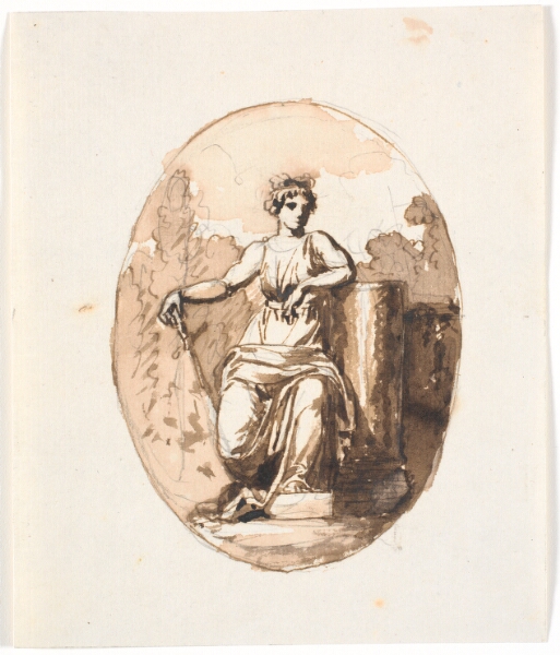 Nicolai Abildgaard, En siddende kvindefigur, allegori på styrken eller bestandigheden