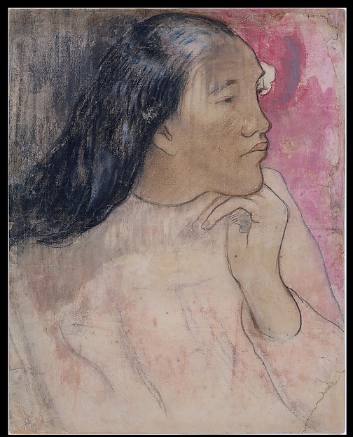 Paul Gauguin, A Tahitian Woman with a Flower in Her Hair