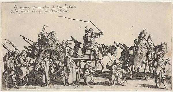 Jacques Callot, The marching gypsies: the rear guard (Les bohémiens en marche: l'arrière-garde), also called The Departure (Le départ), from "The Gypsies" (Les Bohémiens)