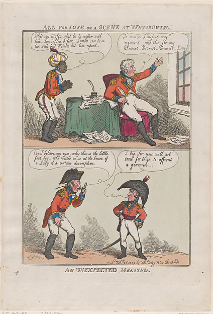 Thomas Rowlandson, All for Love or A Scene at Weymouth, An Unexpected Meeting