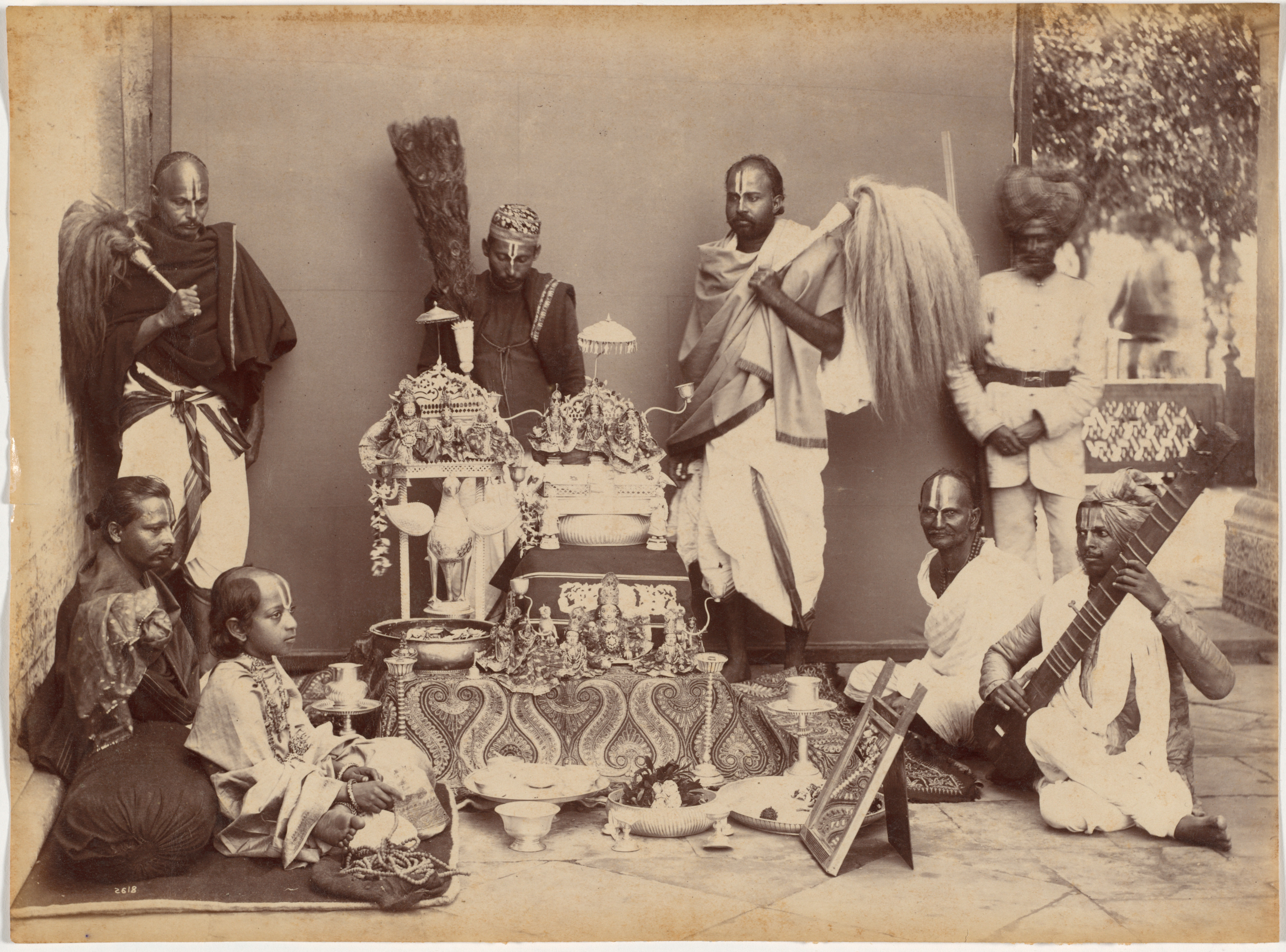 Raja Deen Dayal, Maharaja of Rewa in Prayer