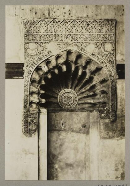 K.A.C. Creswell, Right mihrab under portico in the mausoleum of Sayyida Ruqayya, Cairo
