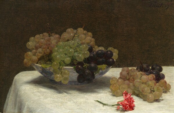 Henri Fantin-Latour, Still Life with Grapes and a Carnation