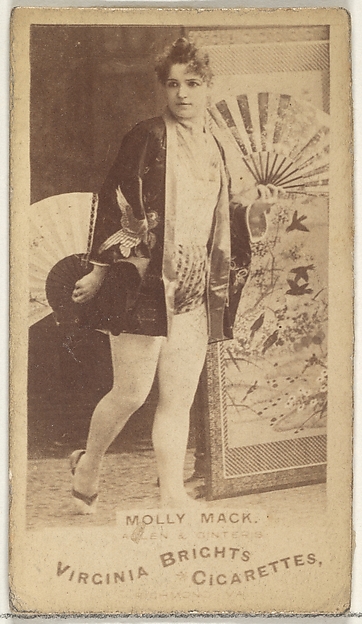 Allen & Ginter, Molly Mack, from the Actors and Actresses series (N45, Type 1) for Virginia Brights Cigarettes