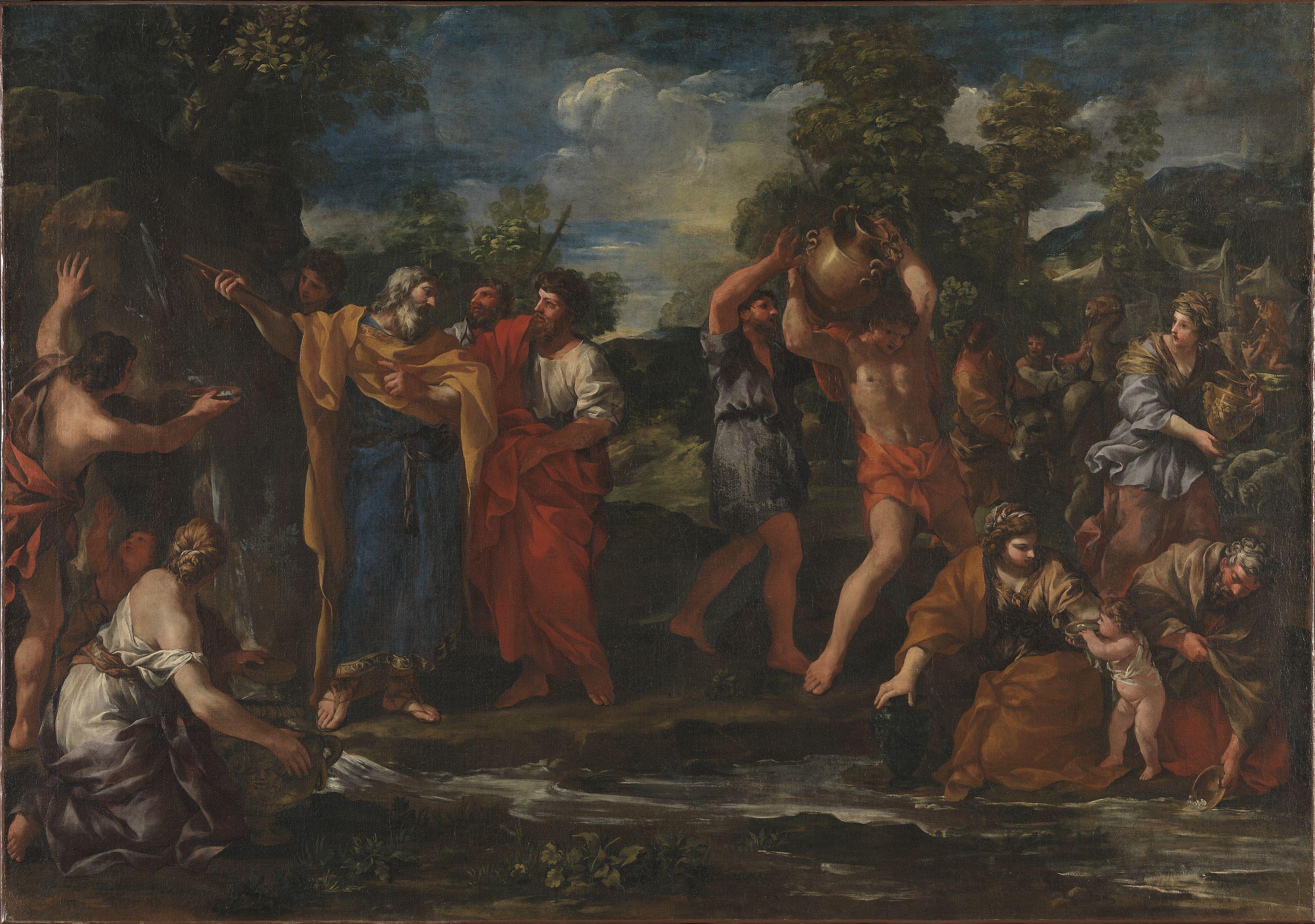 Giovanni Francesco Romanelli, Moses drawing Water from the Rock