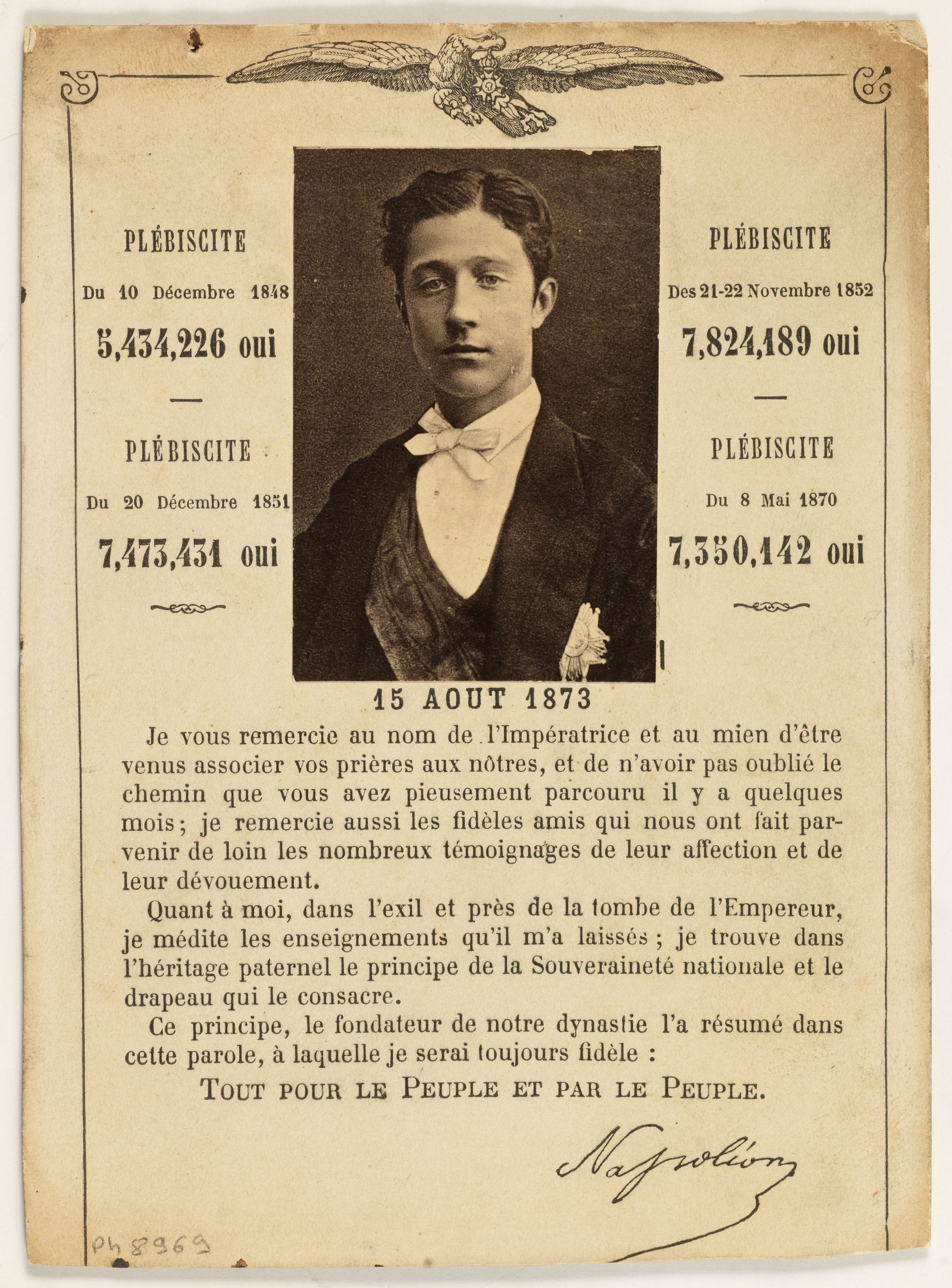 Anonyme, Portrait de Bonaparte (Eugène, Louis, Jean, Joseph), 1856-1879, prince impérial