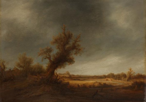 Adriaen van Ostade, Landscape with an old oak