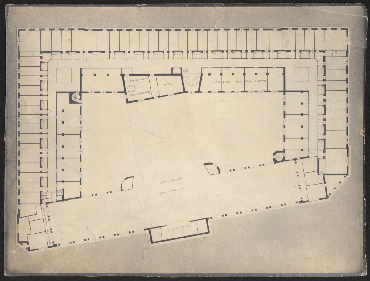 Anonym, Hotelprojekt Elisabethstraße Wien, Grundriss