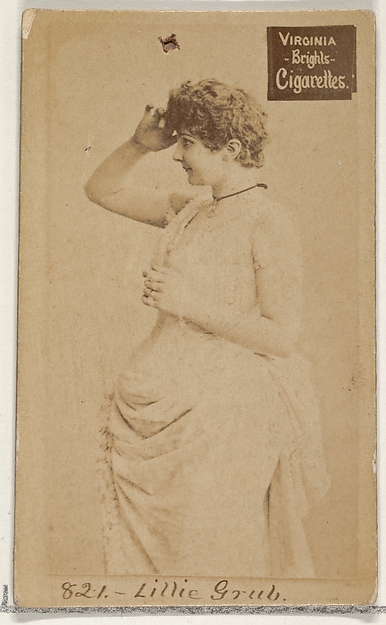 Allen & Ginter, Card 821, Lillie Grub, from the Actors and Actresses series (N45, Type 2) for Virginia Brights Cigarettes