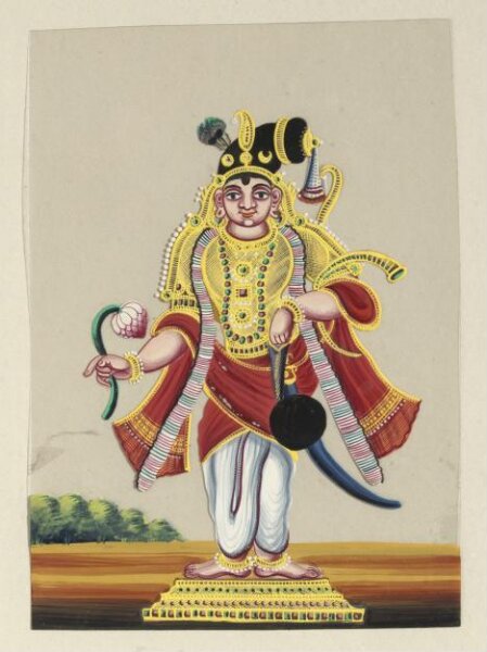 Unknown, One of three paintings of Hindu deities.