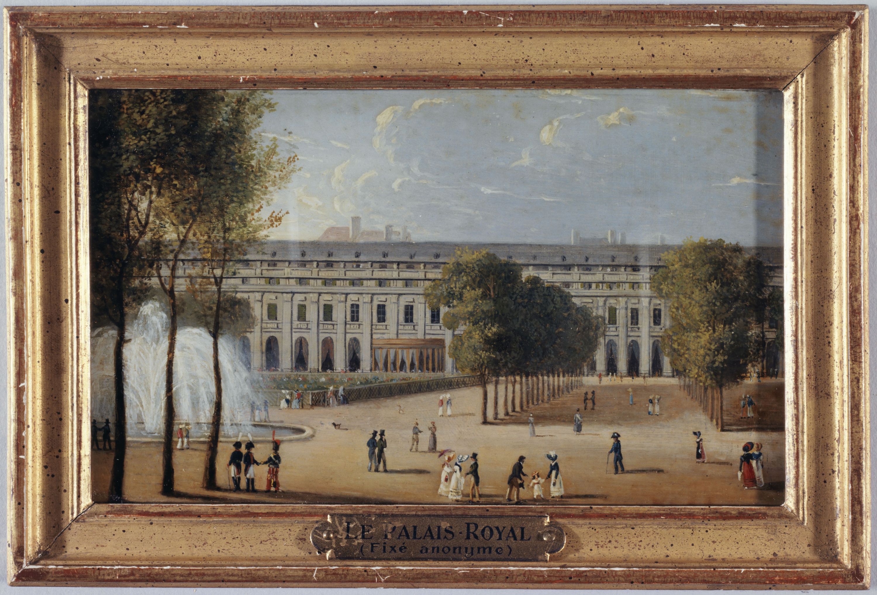 Anonyme, Le jardins du Palais-Royal, vers 1820, actuel 1er arrondissement.