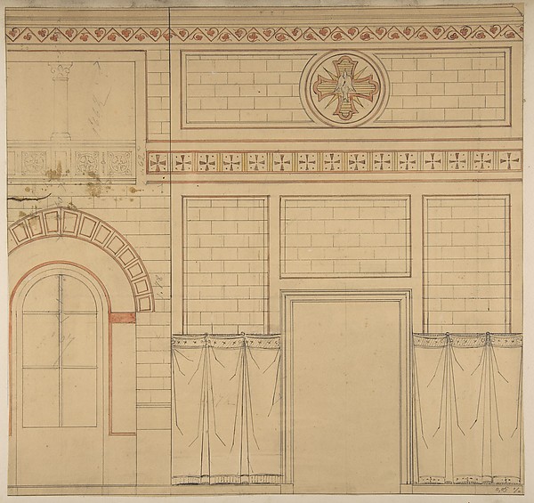 Jules-Edmond-Charles Lachaise, Elevation of a wall decorated with the dove of the holy ghost