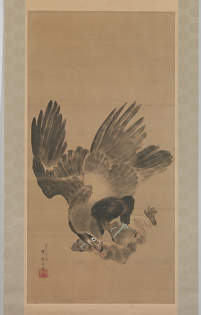 Kawanabe Kyōsai 河鍋暁斎, Eagle Attacking a Monkey