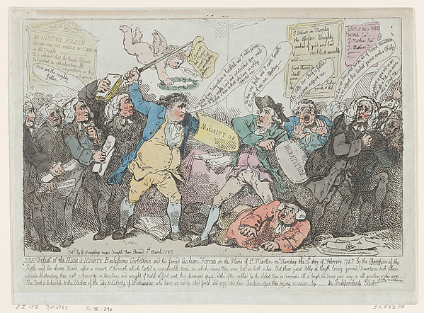 Thomas Rowlandson, The Defeat of the High & Mighty Bailissimo Corbettino...