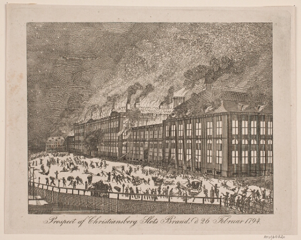 Gerhard Ludvig Lahde, Prospekt af Christiansborgslots brand d. 26. februar 1794