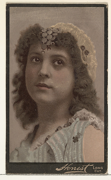 W. Duke, Sons & Co., Actress wearing cloth headpiece embellished with silver coins, from Stars of the Stage, Third Series (N131) issued by Duke Sons & Co. to promote Honest Long Cut Tobacco