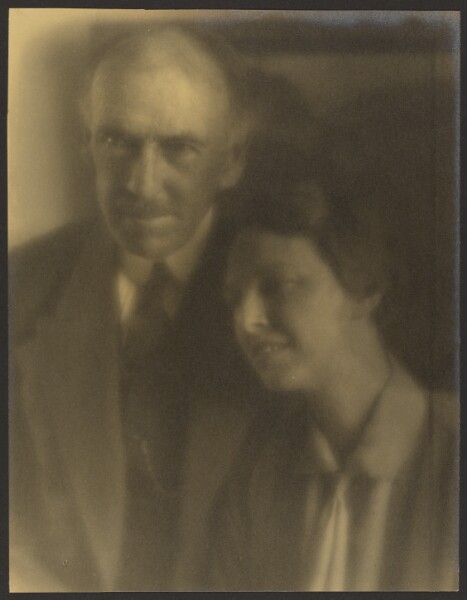Louis Fleckenstein, [Portrait of a Man and Woman Leaning on His Shoulder]