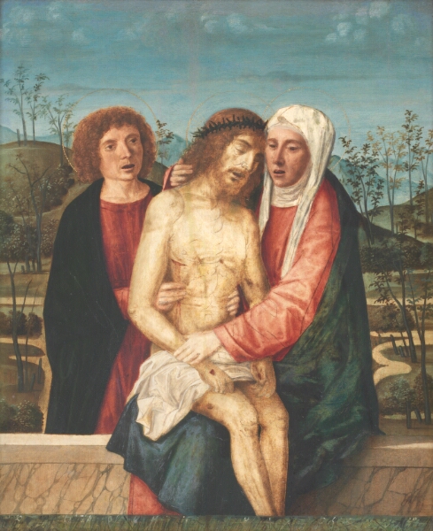 Giovanni di Niccolò Mansueti, Pietà. Den døde Kristus med Jomfru Maria og Johannes Evangelisten