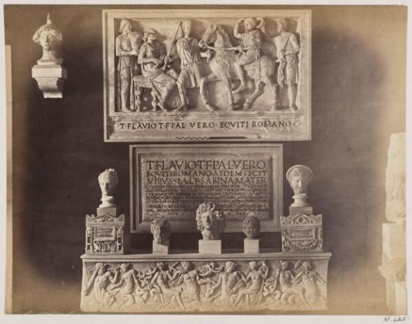 Parker, John Henry, Sculpture - Tomb of Titus Flavius Verus, now in the Lateran Museum, with the Inscription of the Aedes Veri