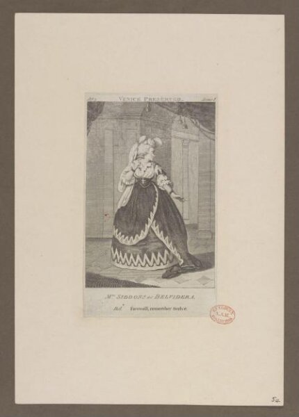 Unknown, Mrs. Siddons as Belvidera