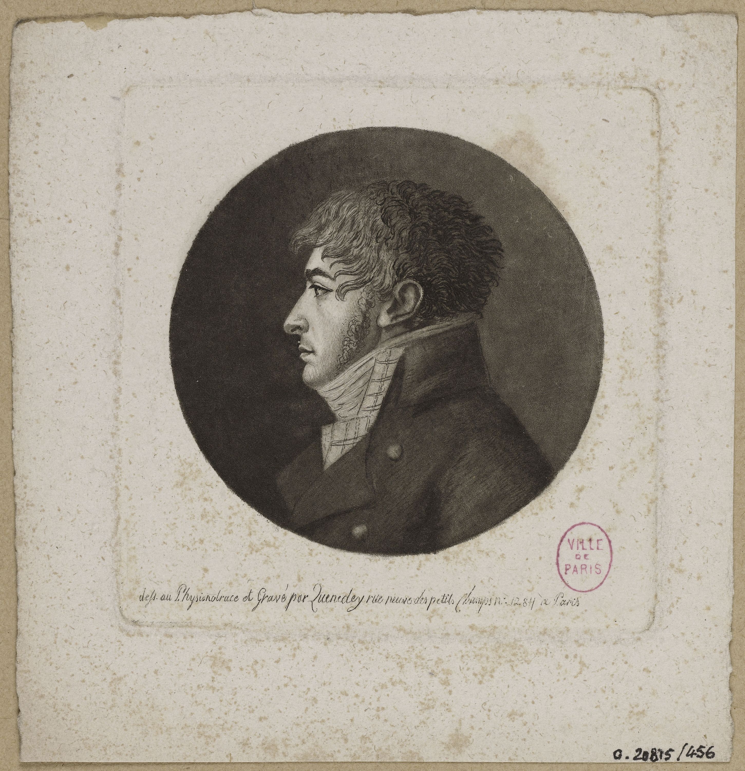 Edmé Quenedey, Portrait d'un homme, fin XVIIIème siècle/début XIXème siècle