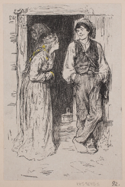 F. Hendriksen, Illustration til "Askeladden som fik prinsessen til at løgste sig"