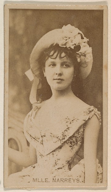 Kinney Brothers Tobacco Company, Mlle. Narreys, from the Actresses series (N245) issued by Kinney Brothers to promote Sweet Caporal Cigarettes