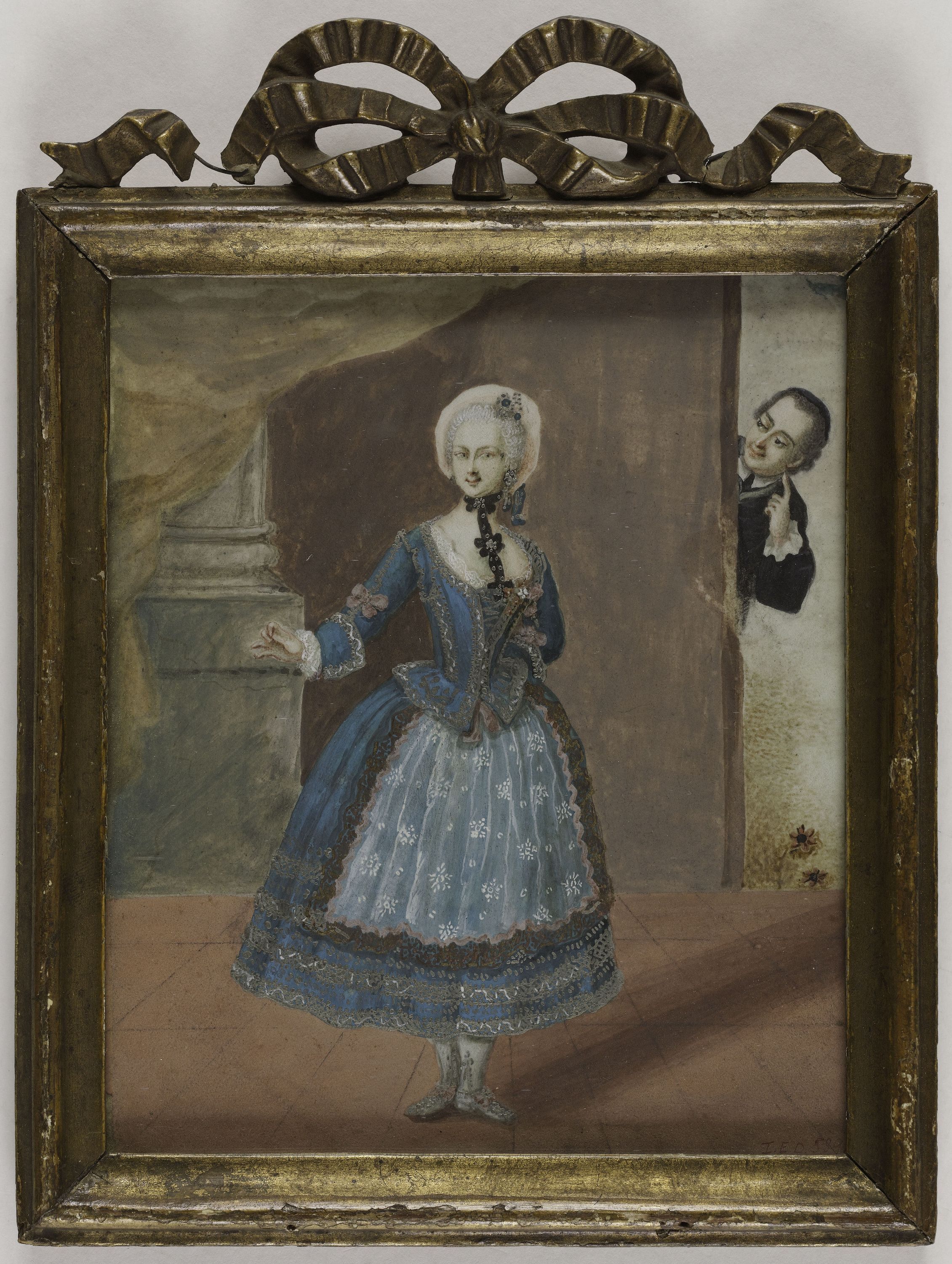 Anonyme, Portrait d'une actrice dans le rôle de Rosine dans "Le barbier de Séville" de Beaumarchais