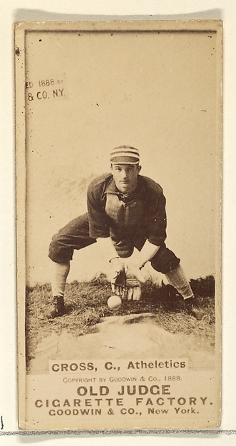 Goodwin & Company, Cross, Catcher, Philadelphia Athletics, from the Old Judge series (N172) for Old Judge Cigarettes