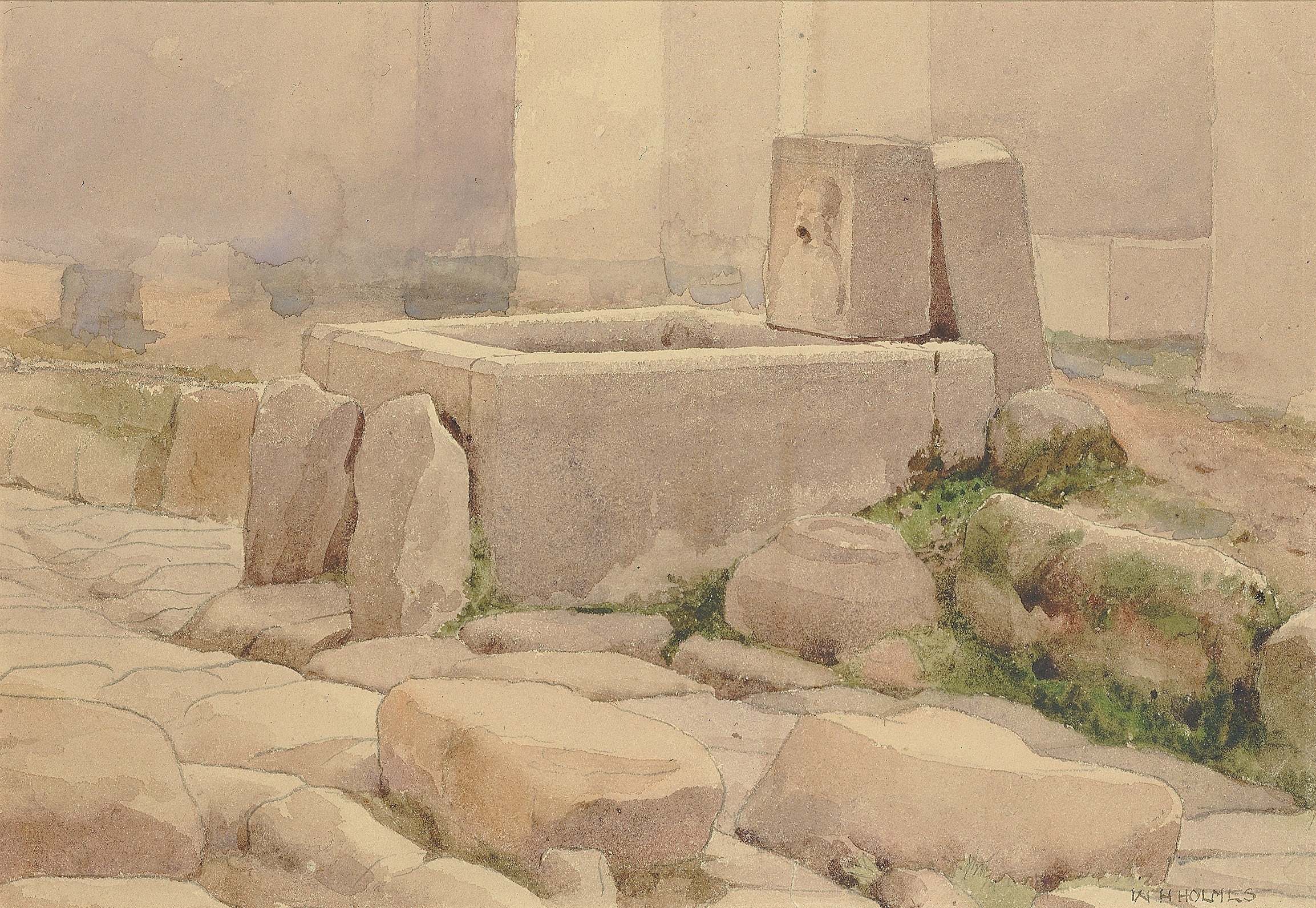 William Henry Holmes, Pompeian Fountain and Horse Trough, 1880