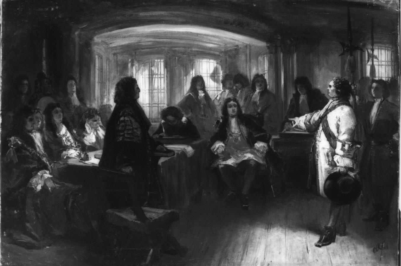 Charles Rochussen, Anno 1690. Schout-bij-nacht Schey verwijt lord Torrington voor de krijgsraad het verlies van de slag bij Kaap Bevesier