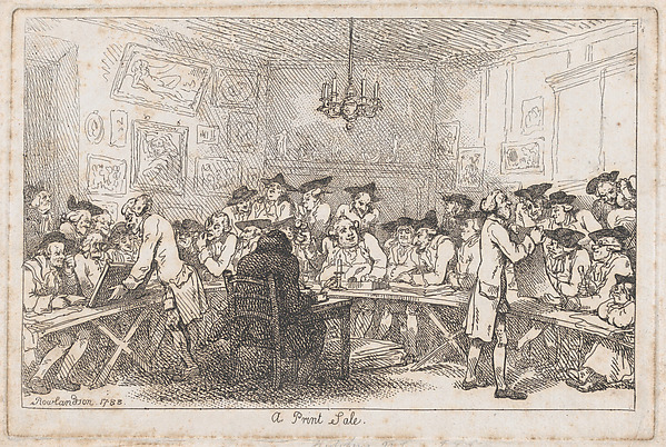 Thomas Rowlandson, A Print Sale – A Night Auction