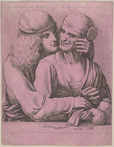 Wenceslaus Hollar, A young man caressing an old woman